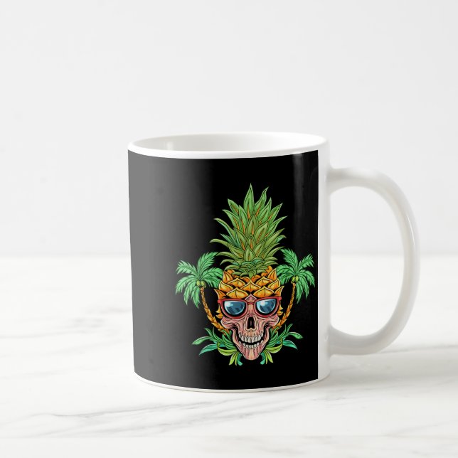 Dödskalle Pineapple Aloha Stränder Hawaiianska Blo Kaffemugg (Höger)