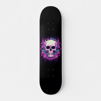 Dödskalle Rosa Rosor Mini Skateboard Bräda 18,5 Cm
