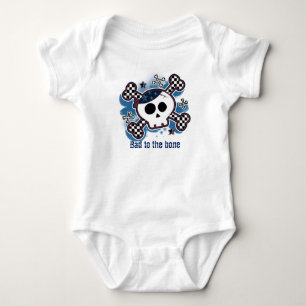 Dödskalle-ruta Baby Personlig Specialbeställd Ones Tee Shirt