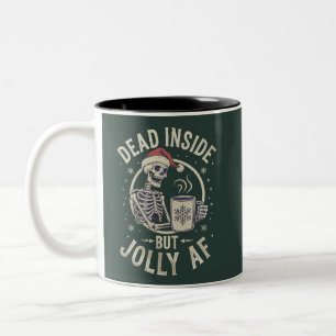 Dödskalle Santa Död Inuti Jul Vintage Jolly Af Två-Tonad Mugg