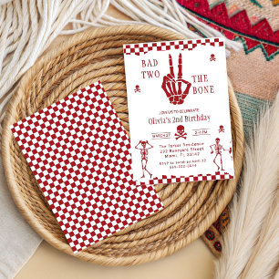 Dödskalle Skelett Dålig ända in till benet 2-års f Inbjudningar