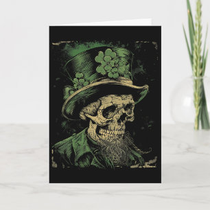 Dödskalle Skelett - Leprechaun St. Patrick's Day H Kort