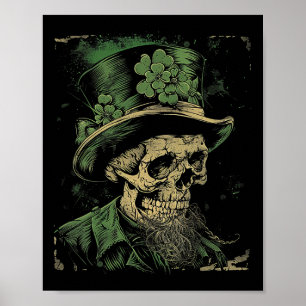 Dödskalle Skelett - Leprechaun St. Patrick's Day H Poster