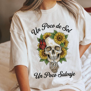 Dödskalle Solros Fjäril Mellanfinger T Shirt