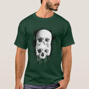 Dödskalle som dryper Svart bläckstänk Grafisk desi T Shirt