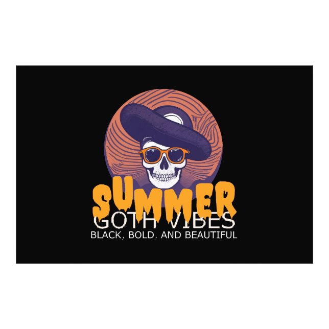 dödskalle sommar hatt fototryck (Framsidan)