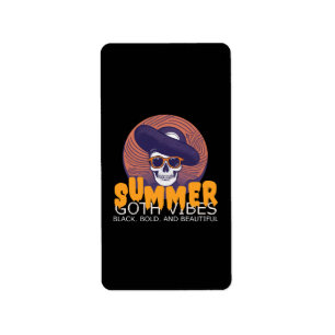 dödskalle sommarhatt adressetikett