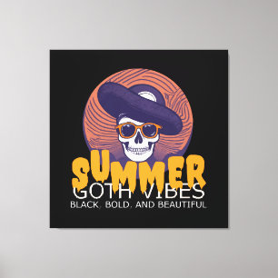 dödskalle sommarhatt canvastryck