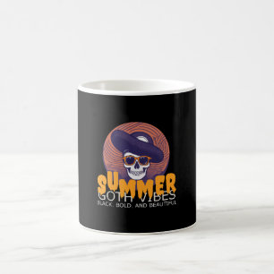 dödskalle sommarhatt kaffemugg