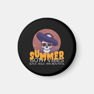 dödskalle sommarhatt magnet