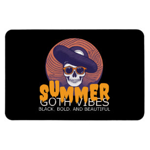 dödskalle sommarhatt magnet