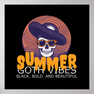 dödskalle sommarhatt poster