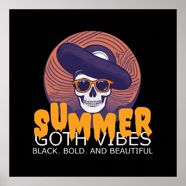 dödskalle sommarhatt poster (Framsidan)