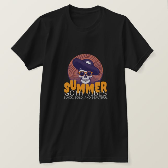 dödskalle sommarhatt t shirt (Design framsida)