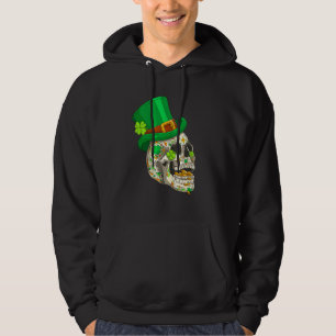 Dödskalle St Patricks Day Irländska Saint Patricks Hoodie