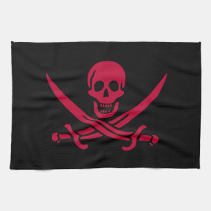 Dödskalle & Svärd Piratflagga av Calico Jack Blodr Kökshandduk