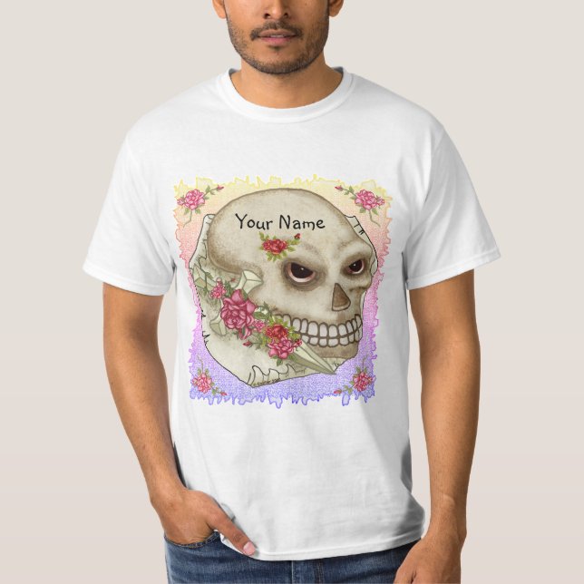 Dödskalle Svärd  T Shirt (Framsida)