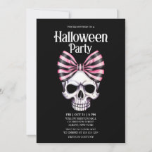Dödskallebågsränder Rosa Skräck Halloweenfest