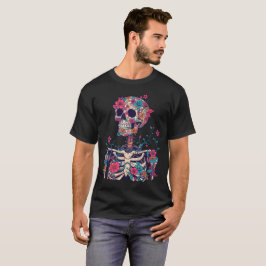 Dödskalleblommor Grafisk Mörk Estetik Gotisk T-Shi T Shirt