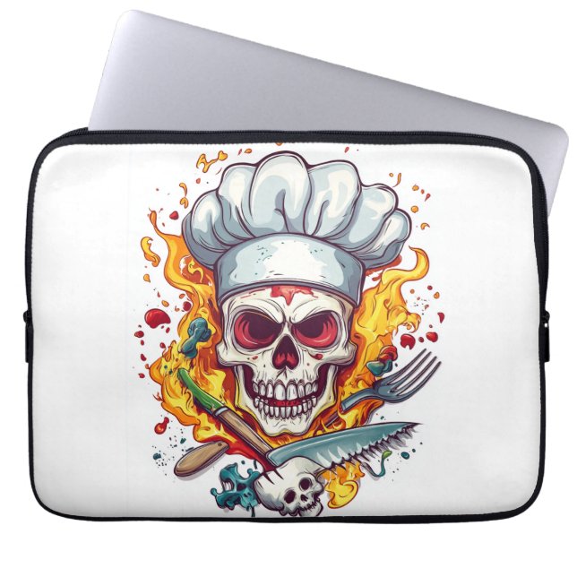 Dödskallecheken Köksmästare Laptop Fodral (Framsidan)