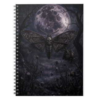 Dödskallefjäril Goth Moon Konsttryck Anteckningsbok