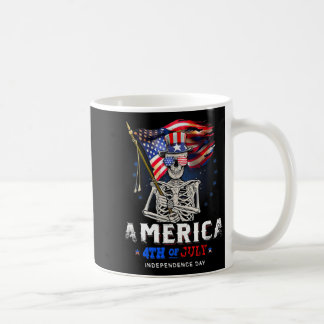 Dödskalleflagga Amerika 4 juli självständighetsdag Kaffemugg