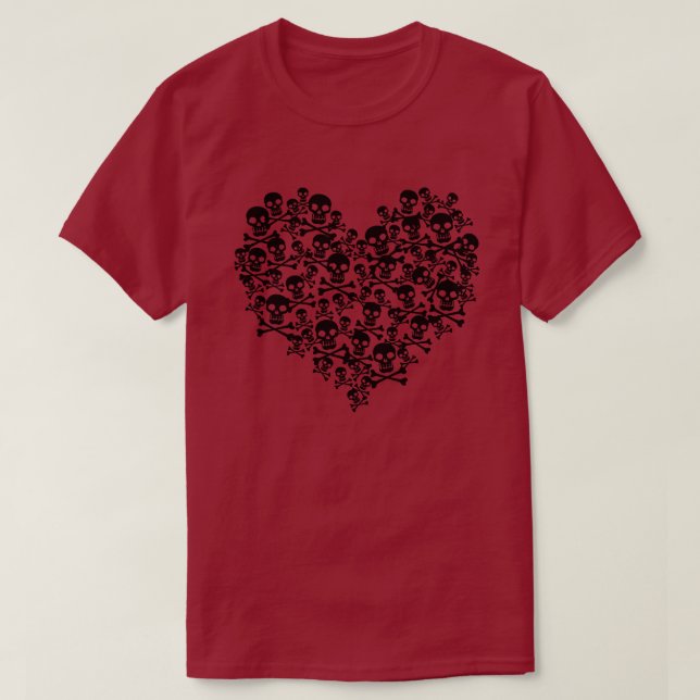 Dödskallehjärta T-shirt (Design framsida)