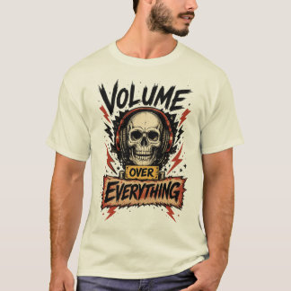 Dödskallehörlurar Hög Musik T Shirt