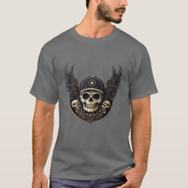 Dödskallemotiv i en monokrom palett t shirt