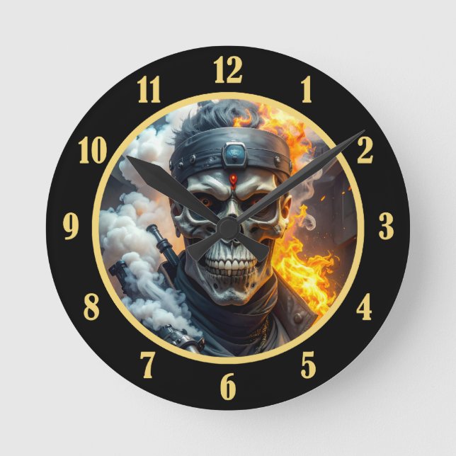 Dödskallen Rund Klocka (Framsida)