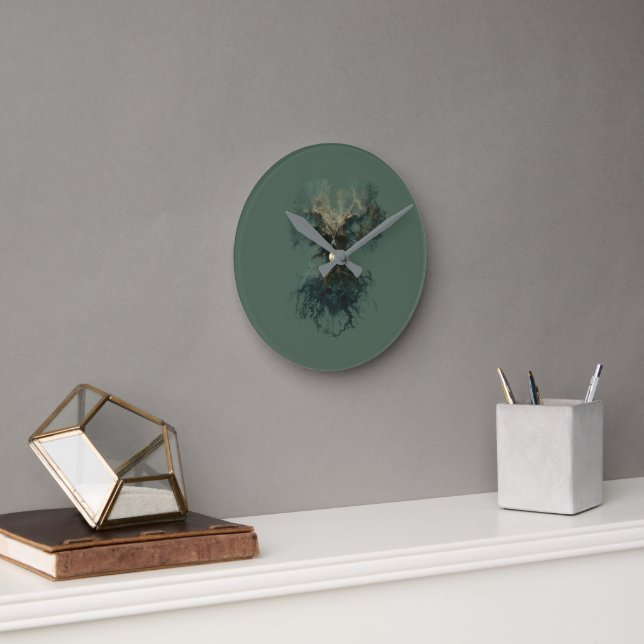 Dödskalleträd Surreal Mörk Natur Rund Klocka (Kontor)