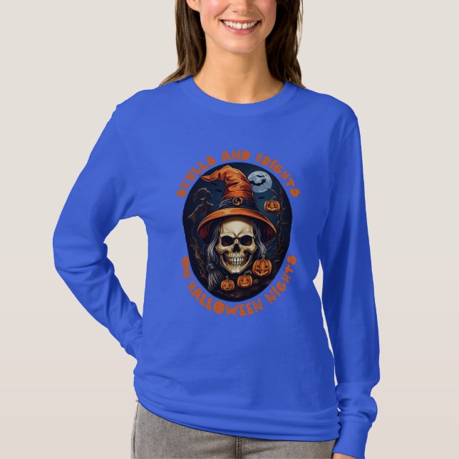 Dödskalletröja | Halloweengåvor | Halloween T Shirt (Framsida)