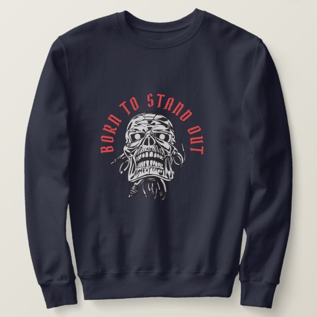  ("dödskalletröja")  lång ärmad tröja (Design framsida)