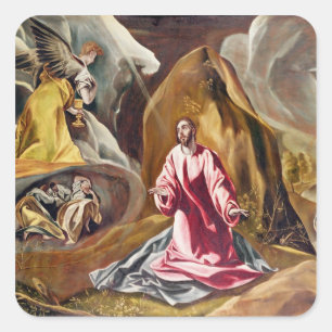 Dödskamp i trädgården av Gethsemane, c.1590 Fyrkantigt Klistermärke