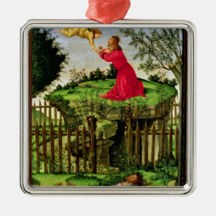 Dödskampen i trädgården, c.1500 julgransprydnad metall