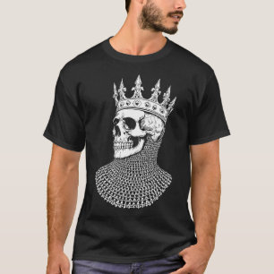 Dödskung Kronkedja Gotisk Linjekonst T Shirt