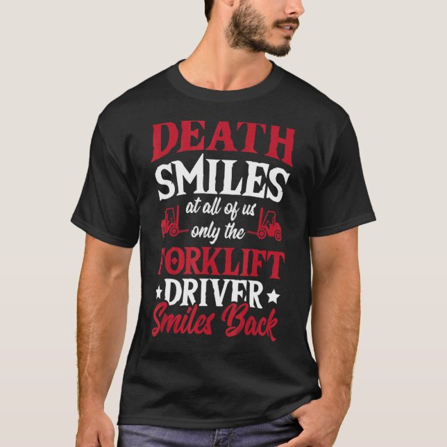 Dödsleenden vid USA All Forklift Driver Op T Shirt (Framsida)