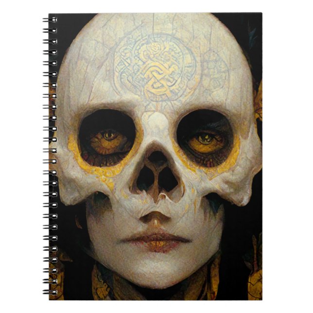 Dödsmask Fantasy Sci-Fi Art Anteckningsbok (Framsidan)