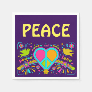 Dödsmiddag för barn till Hippy Peace-blomman party Pappersservett