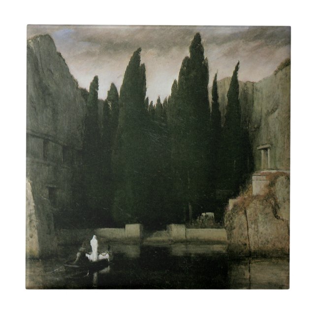 Dödsön av Arnold Böcklin, symbolism konst Kakelplatta (Framsidan)