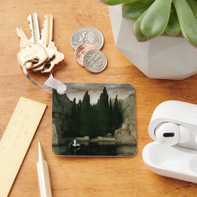 Dödsön av Arnold Böcklin, symbolism konst Nyckelring (Skrivbord)