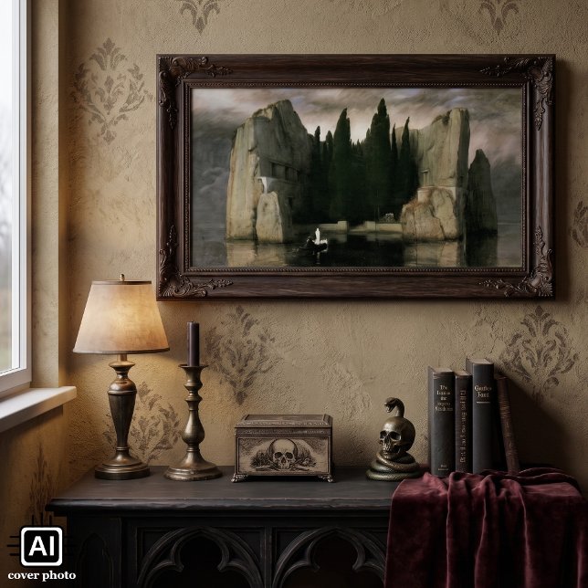 Dödsön av Arnold Böcklin, symbolism konst Poster (Isle of the Dead, 3rd version (aka Die Toteninsel) by Arnold Bocklin is a vintage symbolism painting)