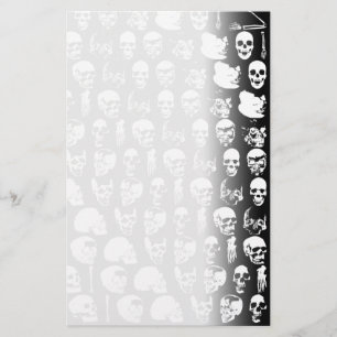 Dödsrockmonster Skallar Skräck Goth Brevpapper