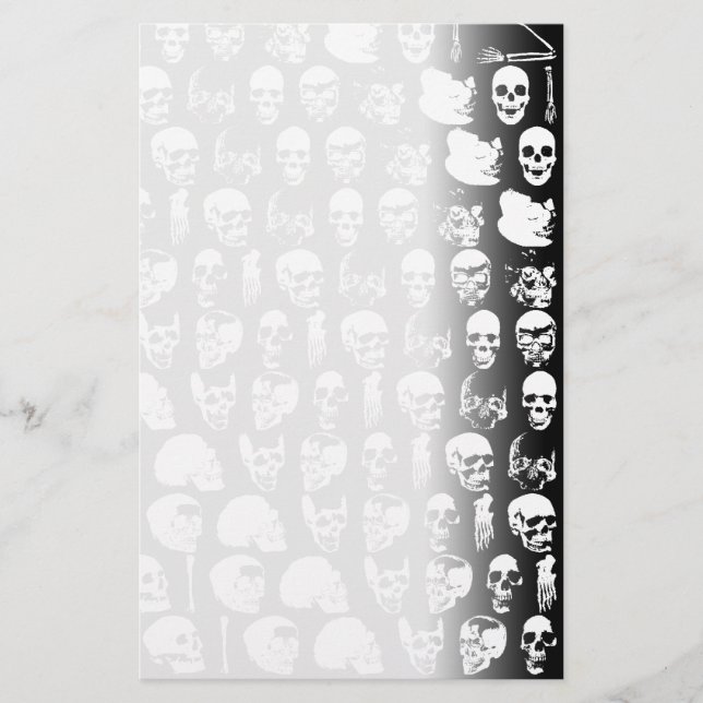Dödsrockmonster Skallar Skräck Goth Brevpapper (Framsida)