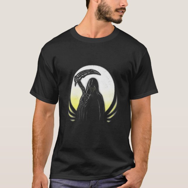 Dödsskeleton dödskalle läskig kräkning t shirt (Framsida)