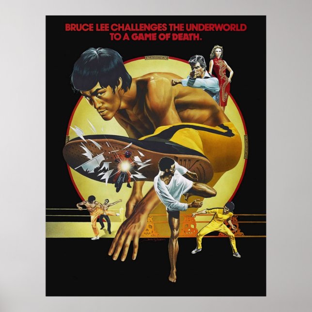 Dödsspel 1978 Film Berömd KungFu Jet Kune Do Poster (Framsidan)