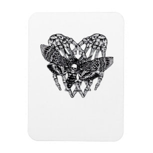 Dödsstall, månsten, klassiskt - Skeleton Hand Hear Magnet