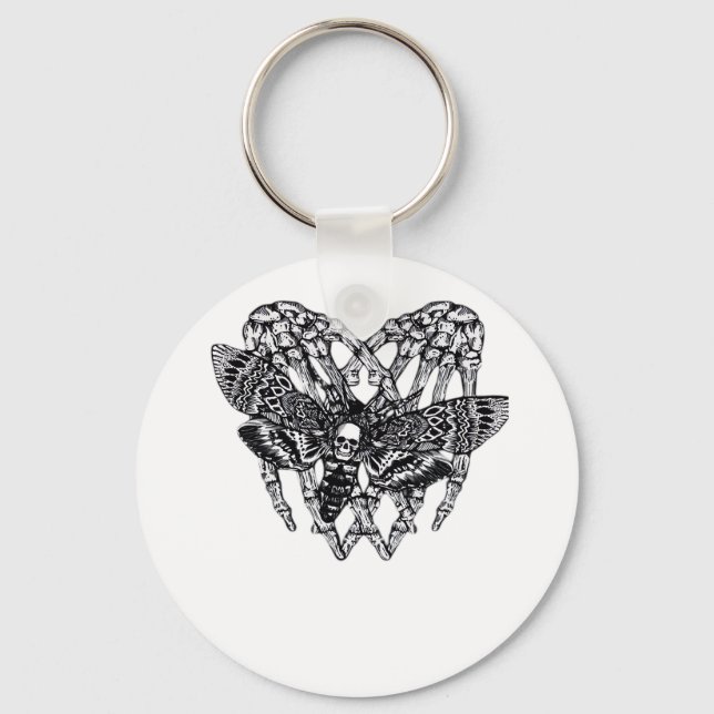 Dödsstall, månsten, klassiskt - Skeleton Hand Hear Nyckelring (Framsida)