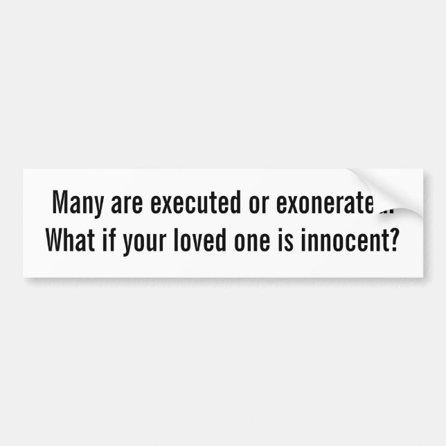 Dödsstraff- och oskuldbildekal bildekal (Framsidan)