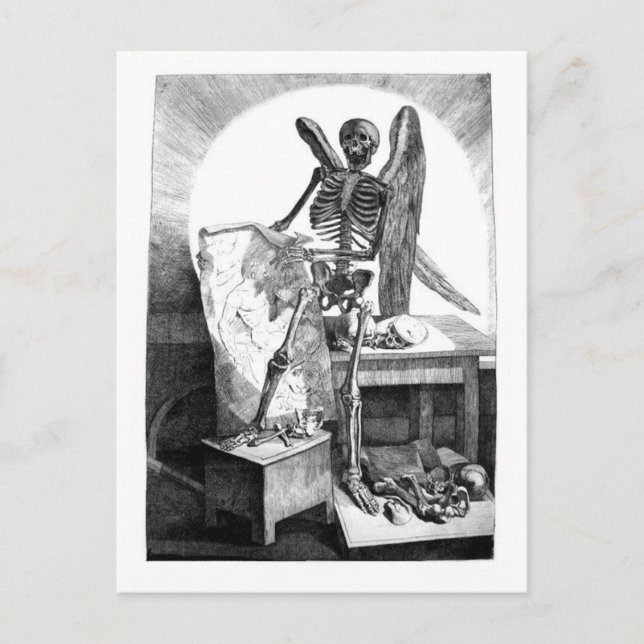 Dödsstudier Mans Anatomy vycard Vykort (Framsida)